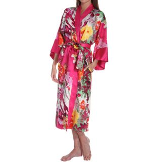 N by Natori Sleepwear WC4013 Watercolor Flower Long Robe