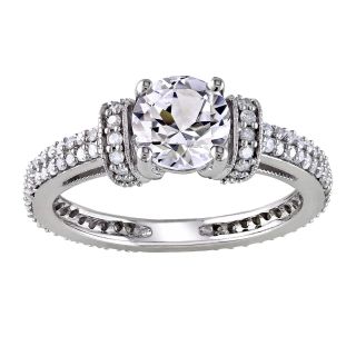 CT. T.W. Diamond & Lab Created White Sapphire Engagement Ring, Womens