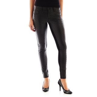 Bisou Bisou Quilted Faux Leather Front Pants, Black, Womens