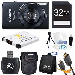 Canon PowerShot ELPH 150 IS 20MP 10x Opt Zoom Digital Camera Black Kit