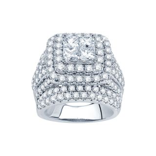 5 CT. T.W. Princess & Round Diamond Engagement Ring, White/Gold, Womens