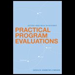 Practical Program Evaluations  Getting from Ideas to Outcomes