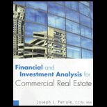 Financial and Investment Analysis for Commercial Real Estate