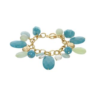 ROX by Alexa Blue & Green Multi Gemstone Toggle Bracelet, Womens