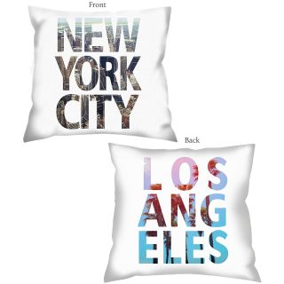 Los Angeles/New York Decorative Pillow, Beige