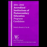 2001   2002 Accredited Institutions of Post Secondary Education Programs Candidates