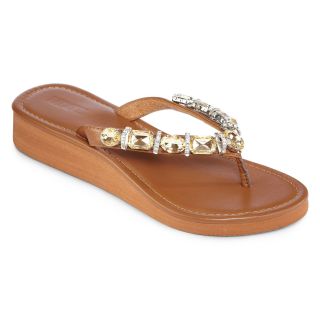 MIXIT Mixit Embellished Wedge Sandals, Tan, Womens