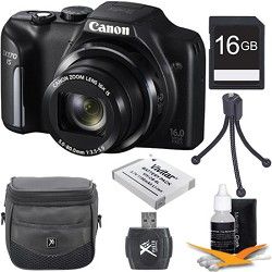 Canon PowerShot SX170 IS 16MP Digital Camera 16GB Kit