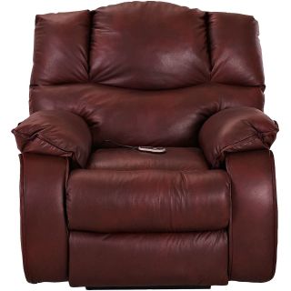 Hillside Leather Heat and Massage Recliner, Aspen Grenadine