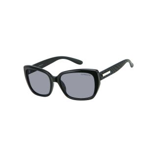 LIZ CLAIBORNE Rubell Rectangle Frame Sunglasses, Black, Womens