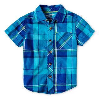 ARIZONA Short Sleeve Woven Shirt   Boys 12m 6y, Blue, Blue, Boys