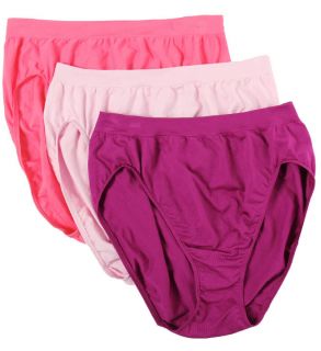 Just My Size 433SAS Plus Size Seamless Comfort Hi Cut Panties 3 Pack
