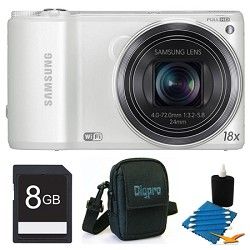 Samsung WB250F 14.2 MP SMART Camera White 8GB Kit