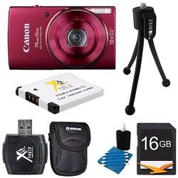 Canon PowerShot ELPH 150 IS 20MP 10x Opt Zoom Digital Camera Red Kit