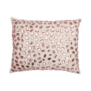Andrea Faux Gemstone Decorative Pillow, Coral Spice