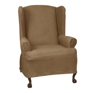 Maggie 1 pc. Stretch Wing Chair Slipcover, Stone