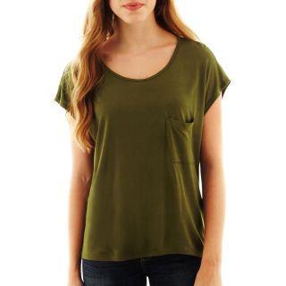 Lattice Back Tee, Olive, Womens