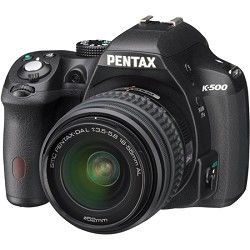 Pentax K 500 Black w/ 18 55mm Lens 16MP Digital SLR Camera Kit