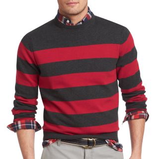 Izod Rugby Crewneck Sweater, Red, Mens
