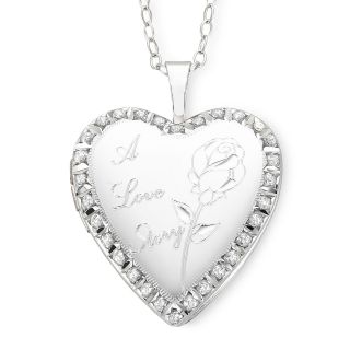 Diamond Accent A Love Story Heart Locket Pendant, Womens