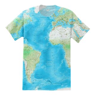 Map Sublimated Tee, White, Mens