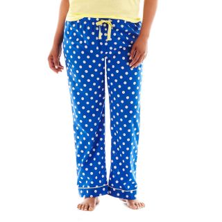 INSOMNIAX Cotton Drawstring Sleep Pants   Plus, Blue, Womens
