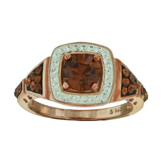 14K Rose Gold Over Sterling Silver Crystal Ring, Womens