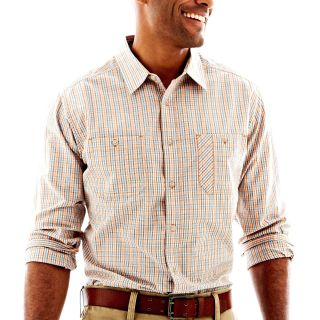 Haggar Poplin Shirt, Orange, Mens