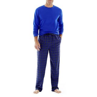 Stafford Flannel Pants and Long Sleeve Tee Set, Blue, Mens
