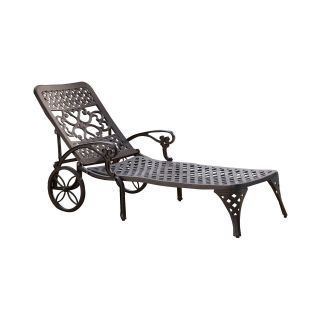 Biscayne Outdoor Chaise Lounge Chair   Black Finish