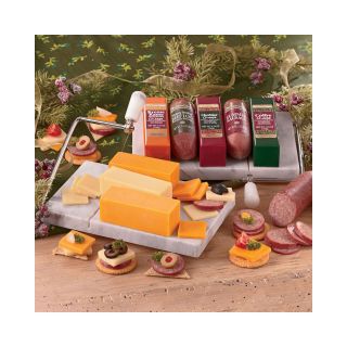 The Swiss Colony Meat and Cheese Gift Box with Marble Cheese Board and Slicer
