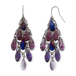 Purple Faceted Glass Chandelier Earrings