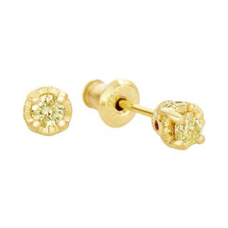 CT. T.W. TruMiracle Yellow Diamond & Lab Created Garnet Stud Earrings,