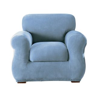 Sure Fit Stretch Piqué 2 pc. Chair Slipcover, Blue