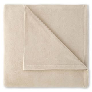Simple Luxury Solid Microfleece Blanket, Natural