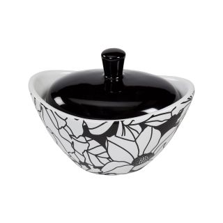 Creative Bath Black & White Ceramic Jar, Black/White