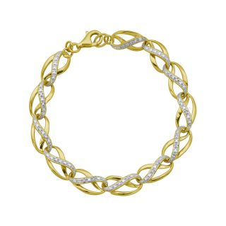 14K Gold Plated Sterling Diamond Accent Infinity Link Bracelet, Womens