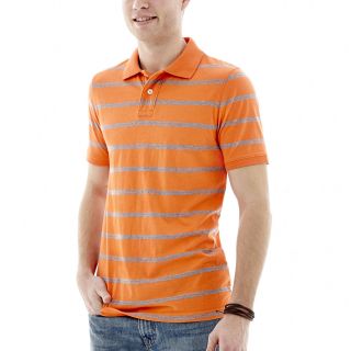 ARIZONA Jersey Stripe Polo Shirt, Orange, Mens
