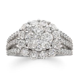 3 CT. T.W. Diamond 14K White Gold Engagement Ring, White/Gold, Womens