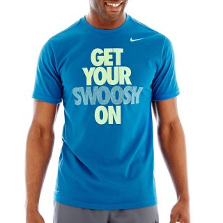 Nike Swoosh On Tee, Blue, Mens