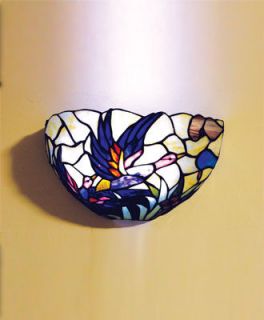 Stained Glass Mallard Half Moon Battery Powered Sconce