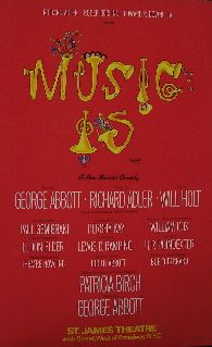 Music Is (Original Broadway Theatre Window Card)