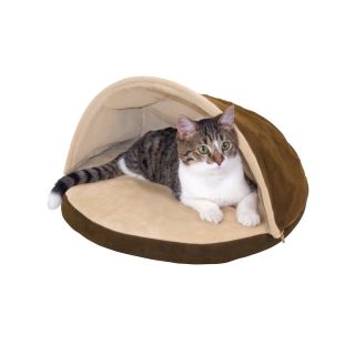 Thermo Kitty Hut Heated Cat Bed, Tan
