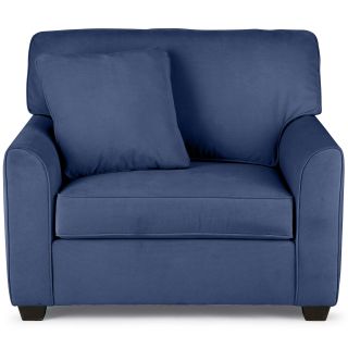 Possibilities Sharkfin Arm Chair and a Half with Twin Sleeper, Sapphire (Blue)