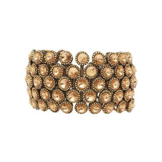 Natasha Crystal Milgrain Cuff Bracelet, Womens