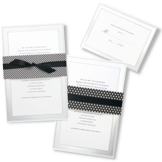 Gartner Silver Foil Border Invitation Kit, Black/Pink