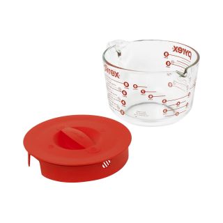 Pyrex Prepware 8 cup Measuring Cup with Red Plastic Lid