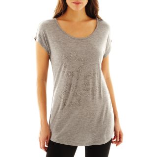 I Jeans By Buffalo Embellished Stars Tee, Grey, Womens