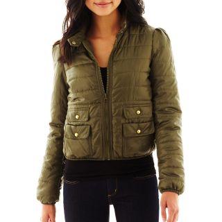 Puffer Jacket, Olive, Womens