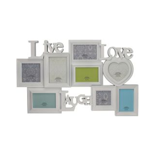 Live Laugh Love 8 Opening Collage Picture Frame, White
